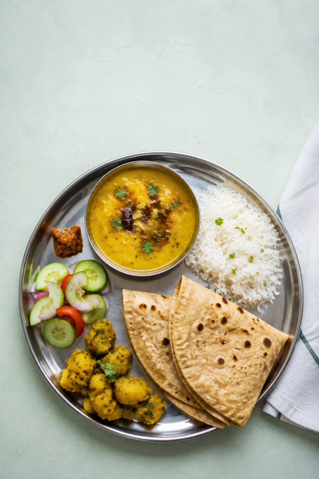 Vegetarian thali example